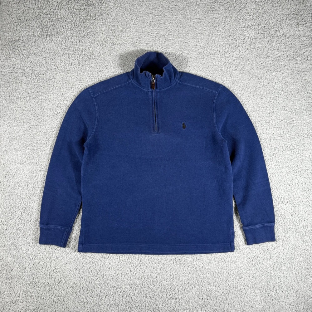 Polo Ralph Lauren 1/4 Zip Sweater Mens Small Long-Sleeve Casual Blue Pullover